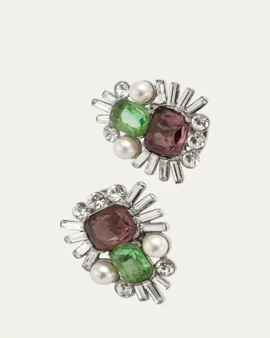 ben-amun Pearly and Crystal Clip-On Earrings | Thumbnail 3 ben-amun Pearly and Crystal Clip-On Earrings | Thumbnail 3