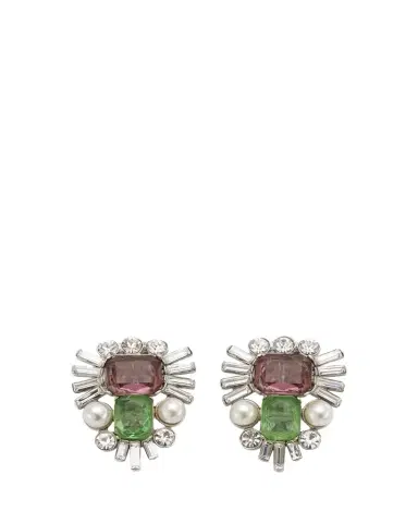 ben-amun Pearly and Crystal Clip-On Earrings | Thumbnail 1 ben-amun Pearly and Crystal Clip-On Earrings | Thumbnail 1