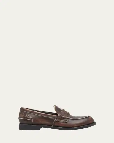 Miu Miu Leather Coin Penny Loafers | Thumbnail 4