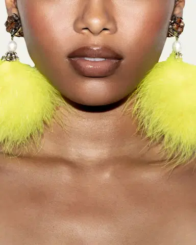 Ranjana Khan Feather Pom Pom Earrings | Thumbnail 2