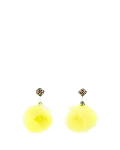 Ranjana Khan Feather Pom Pom Earrings | Thumbnail 1
