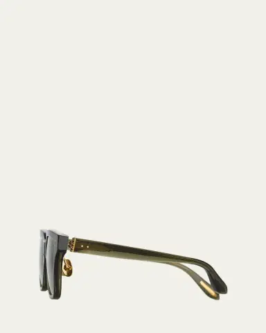 Linda Farrow Semi-Transparent Square Acetate & Nylon Sunglasses | Thumbnail 3 Linda Farrow Semi-Transparent Square Acetate & Nylon Sunglasses | Thumbnail 3