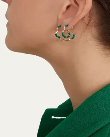 Bea Bongiasca Evergreen Enamel Mini Earrings | Thumbnail 2 Bea Bongiasca Evergreen Enamel Mini Earrings | Thumbnail 2