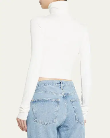 ÉTERNE Cropped Fitted Turtleneck Top | Thumbnail 3