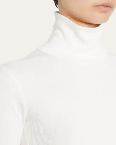 ÉTERNE Cropped Fitted Turtleneck Top | Thumbnail 5
