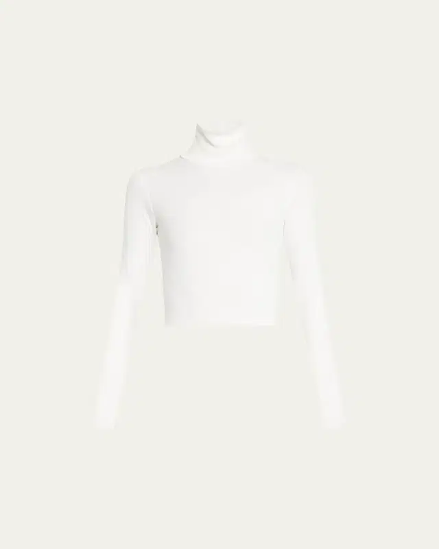 Eterne Cropped Fitted Turtleneck Top