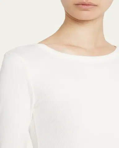 ÉTERNE Long-Sleeve Fitted Crewneck Top | Thumbnail 5