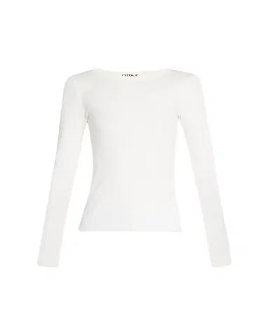ÉTERNE Long-Sleeve Fitted Crewneck Top | Thumbnail 1