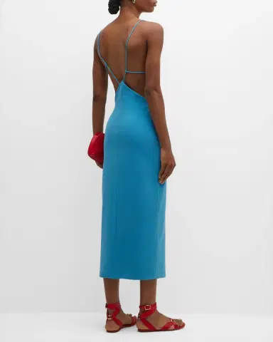 Giorgio Armani Jersey Midi Dress w/ Strappy Back | Thumbnail 5 Giorgio Armani Jersey Midi Dress w/ Strappy Back | Thumbnail 5
