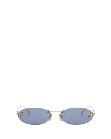 Fendi Embellished FF Oval Metal Sunglasses | Thumbnail 1 Fendi Embellished FF Oval Metal Sunglasses | Thumbnail 1