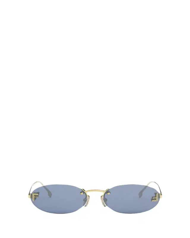Embellished FF Oval Metal Sunglasses