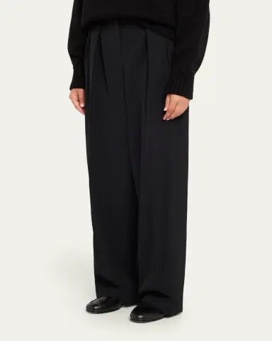 The Row Igor Pleated Straight-Leg Pants | Thumbnail 4 The Row Igor Pleated Straight-Leg Pants | Thumbnail 4
