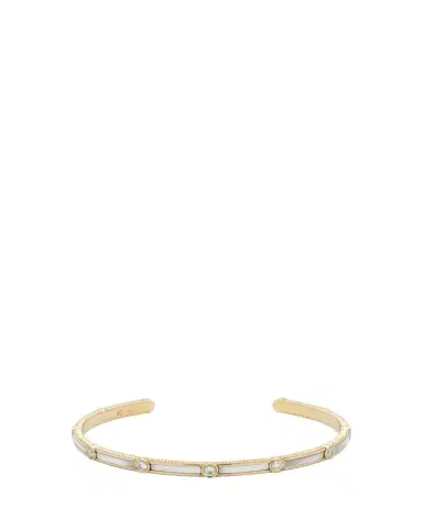 Viltier Rayon Bangle in Mother-of-Pearl, 18K Yellow Gold and Diamonds | Thumbnail 1