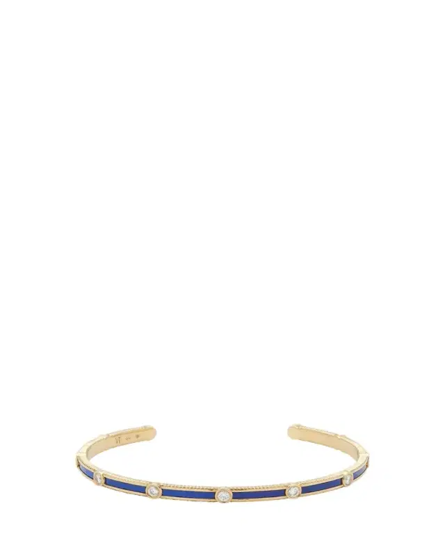 Rayon Bangle in Lapis Lazuli, 18K Yellow Gold and Diamonds