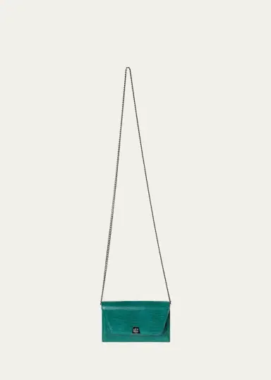 Akris Anouk Lizard-Print Clutch Bag w/ Chain | Thumbnail 13