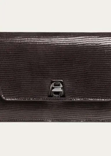 Akris Anouk Lizard-Print Clutch Bag w/ Chain | Thumbnail 4