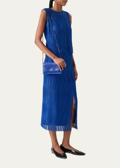 Akris Anouk Lizard-Print Clutch Bag w/ Chain | Thumbnail 6