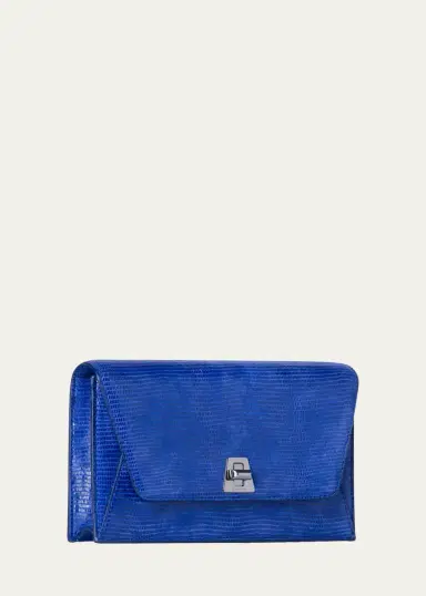 Akris Anouk Lizard-Print Clutch Bag w/ Chain | Thumbnail 7