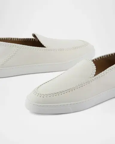 Giorgio Armani Men's Woven Leather Slip-On Sneakers | Thumbnail 3