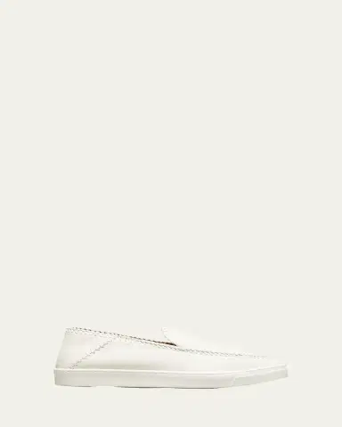 Giorgio Armani Men's Woven Leather Slip-On Sneakers | Thumbnail 5