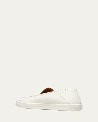 Giorgio Armani Men's Woven Leather Slip-On Sneakers | Thumbnail 8