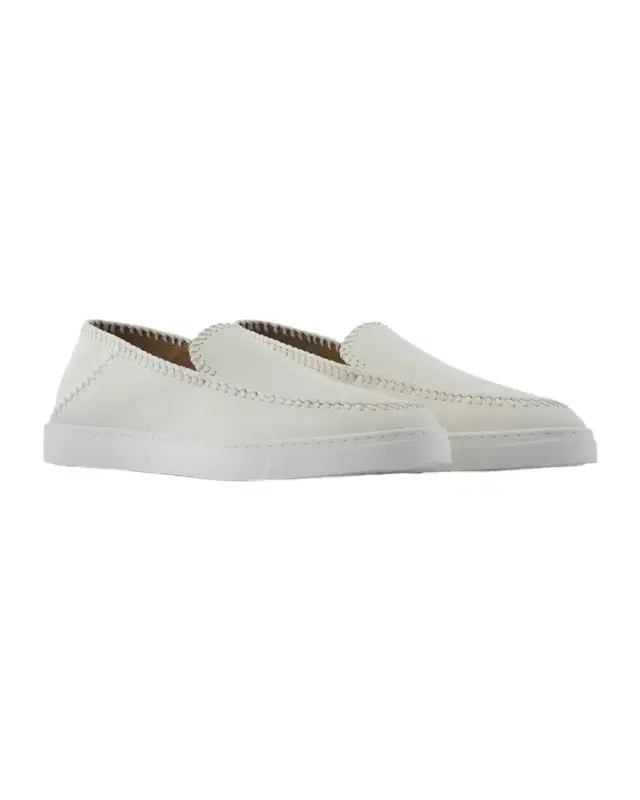 Giorgio Armani Men's Woven Leather Slip-On Sneakers