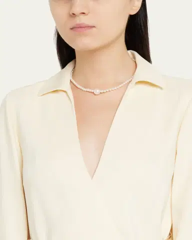 Mizuki Full Freshwater Pearl Strand Necklace with Large Center | Thumbnail 2