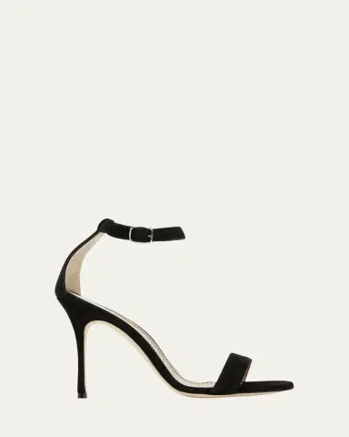 Manolo Blahnik Chaos Suede Stiletto Sandals | Thumbnail 3