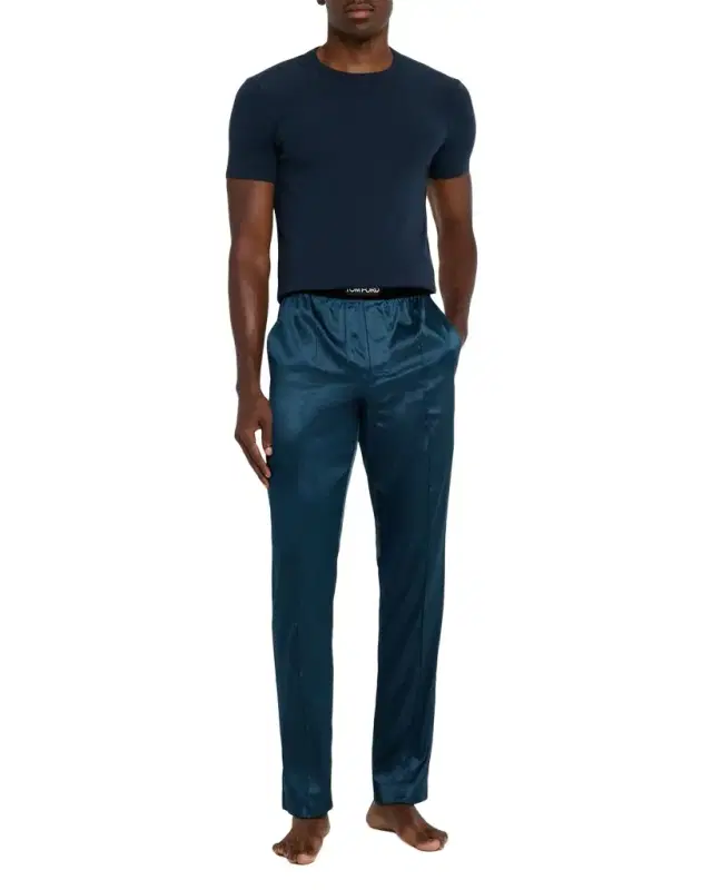 Men 's Silk Logo Pajama Pants