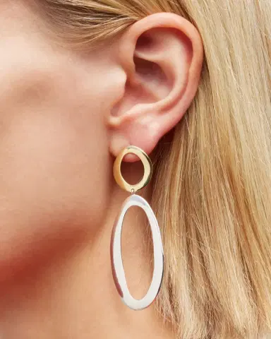 Ippolita Large Smooth Snowman Double Drop Earrings in Chimera | Thumbnail 2