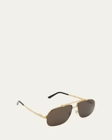 Cartier Men's Metal Double-Bridge Aviator Sunglasses | Thumbnail 6 Cartier Men's Metal Double-Bridge Aviator Sunglasses | Thumbnail 6