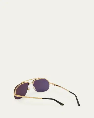 Cartier Men's Metal Double-Bridge Aviator Sunglasses | Thumbnail 7 Cartier Men's Metal Double-Bridge Aviator Sunglasses | Thumbnail 7