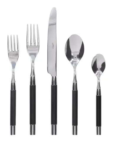 Capdeco Conty 5-Piece Place Setting, Black Wood | Thumbnail 1 Capdeco Conty 5-Piece Place Setting, Black Wood | Thumbnail 1