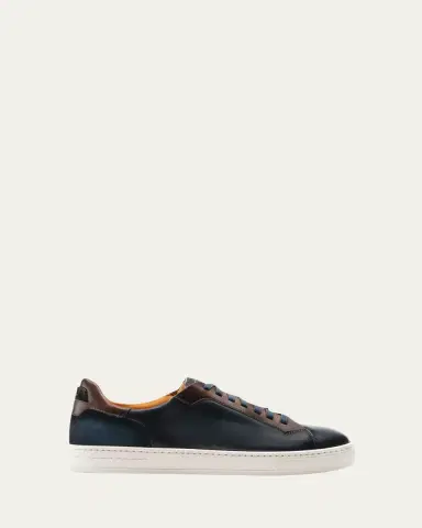 Magnanni Men's Amadeo Burnished Leather Low-Top Sneakers | Thumbnail 5