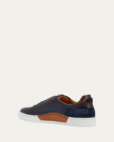 Magnanni Men's Amadeo Burnished Leather Low-Top Sneakers | Thumbnail 8