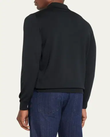 Kiton Men's Cashmere Polo Sweater | Thumbnail 3 Kiton Men's Cashmere Polo Sweater | Thumbnail 3