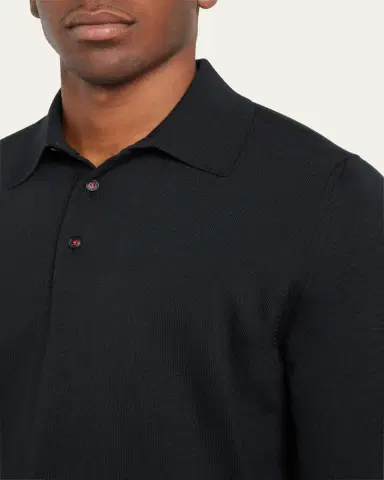 Kiton Men's Cashmere Polo Sweater | Thumbnail 5 Kiton Men's Cashmere Polo Sweater | Thumbnail 5