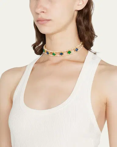 ben-amun Stone and Pearly Choker Necklace | Thumbnail 2