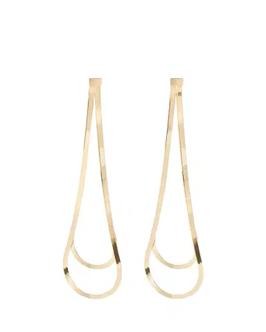 Lana 14K Gold Linear Looped Herringbone Earrings, 5.5"L | Thumbnail 1