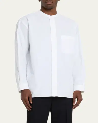 3.1 Phillip Lim Men's Band-Collar Relaxed Sport Shirt | Thumbnail 4 3.1 Phillip Lim Men's Band-Collar Relaxed Sport Shirt | Thumbnail 4
