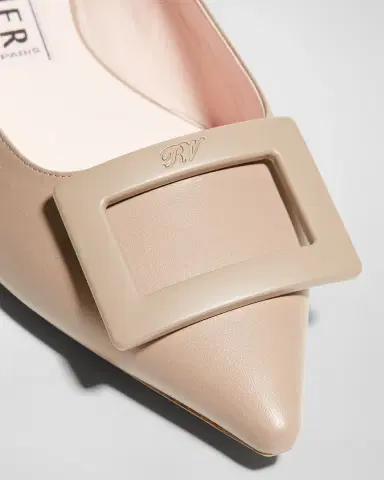 Roger Vivier Gommettine Leather Buckle Ballerina Flats | Thumbnail 3