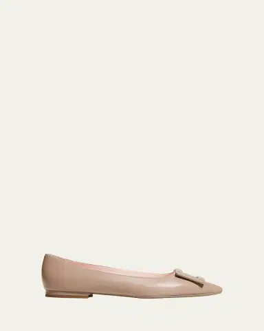 Roger Vivier Gommettine Leather Buckle Ballerina Flats | Thumbnail 5