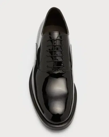 Brunello Cucinelli Men's Patent Leather Tuxedo Oxford Shoes | Thumbnail 3 Brunello Cucinelli Men's Patent Leather Tuxedo Oxford Shoes | Thumbnail 3