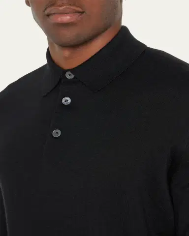 ZEGNA Men's Cashmere-Silk Polo Sweater | Thumbnail 11