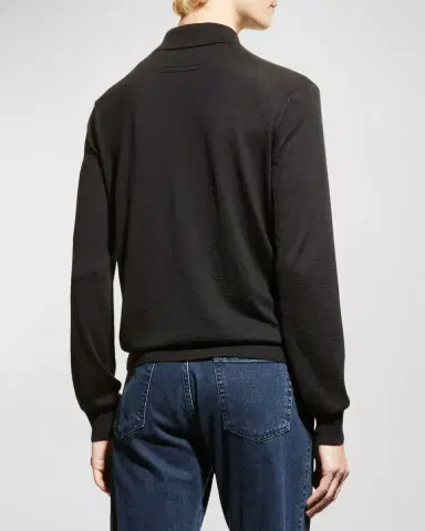 ZEGNA Men's Cashmere-Silk Polo Sweater | Thumbnail 5