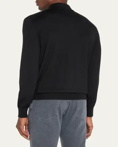 ZEGNA Men's Cashmere-Silk Polo Sweater | Thumbnail 9