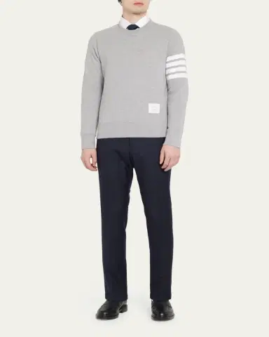 Thom Browne Slim-Leg Flannel Trousers, Medium Gray | Thumbnail 2