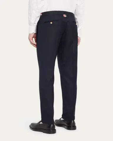 Thom Browne Slim-Leg Flannel Trousers, Medium Gray | Thumbnail 3