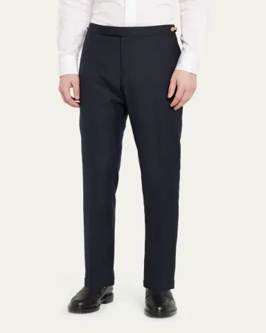Thom Browne Slim-Leg Flannel Trousers, Medium Gray | Thumbnail 4
