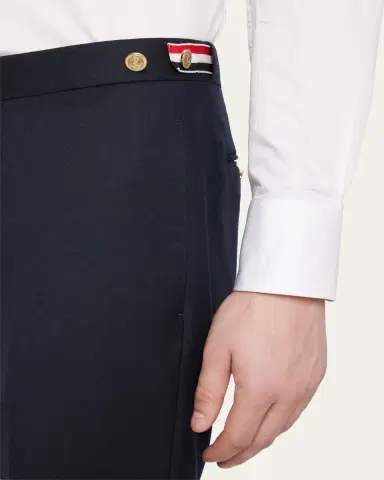 Thom Browne Slim-Leg Flannel Trousers, Medium Gray | Thumbnail 5